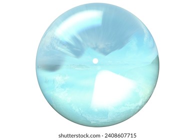 Crystal image with 3D rendering