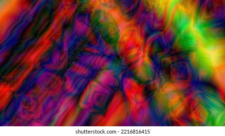 Crystal layer on microscope object glass, seen in polarized light. This causes random unforeseeable color effects.