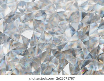 Crystals Texture with Prism Spectrum Caustic Reflection Close Up Background 3D rendering