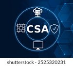 CSA acronym. cloud security alliance tech concept.