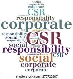 CSR. Corporate Social Responsibility. Word Cloud Illustration.