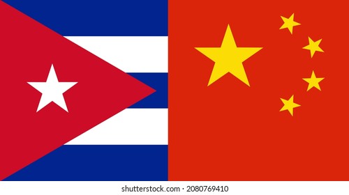 Cuba And China Flag Countries