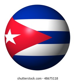 Cuba flag sphere isolated on white illustration