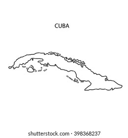 Outline Map Cuba Vector Design Template Stock Vector (Royalty Free ...