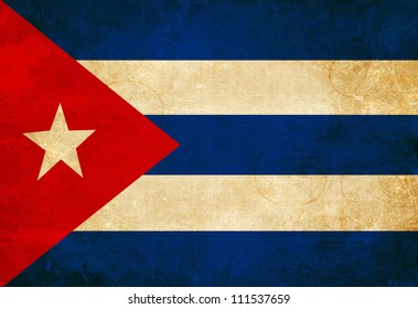 Cuban flag waving in the wind