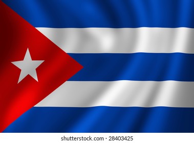 Cuban Flag Waving Wind Stock Illustration 28403425 | Shutterstock