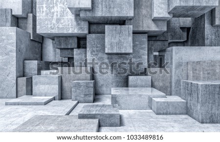 cube concrete abstract background 3d rendering image