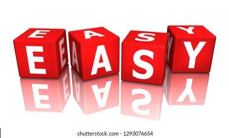 cube easy red 3d rendering