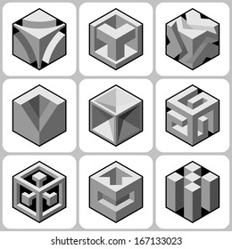 Cube Icons Set 4 Stock Illustration 167133071 | Shutterstock