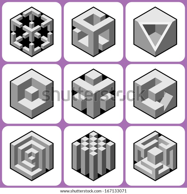 Cube Icons Set 4 Stock Illustration 167133071 | Shutterstock