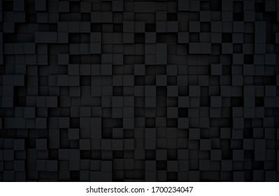 Cube Texture Black Mate 3D Render