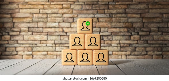 Cubes Personsymbols Stacked Pyramid Front Brick Stock Illustration ...