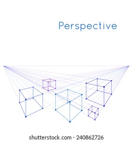 Cubes Perspective Two Vanishing Points Stock Illustration 240862726 ...