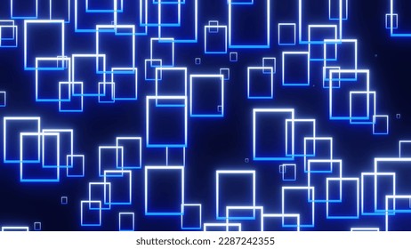 cubes and rectangles of different colors on a black background