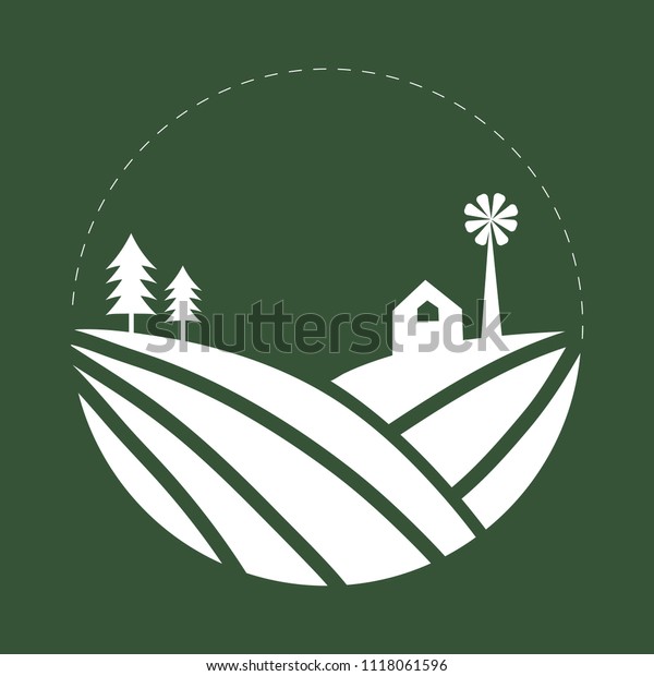 Cultivation Land Farming Logo Illustration Stock Illustration 1118061596