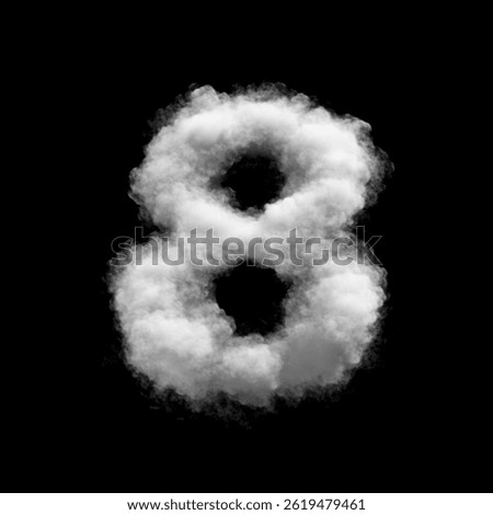 Cumulus Cloud Number 8 Overlay - Dreamy Text Effect for Ethereal Designs. Perfect for Whimsical, Creative and Fantasy Projects. Compatible with Most Editing Software.  
