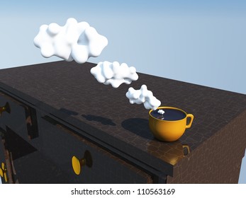 Cup with cloud thought bubbles - Powered by Shutterstock - Get 15% off with code: PIKWIZARD15