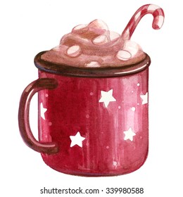 Cup Of Hot Chocolate Watercolor