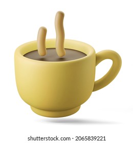 a cup of hot coffee 3d illustration 3d rendering 3d icon isolated - Powered by Shutterstock