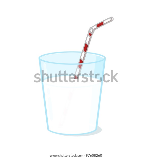 Cup Milk Cartoon On White Background Stock Illustration