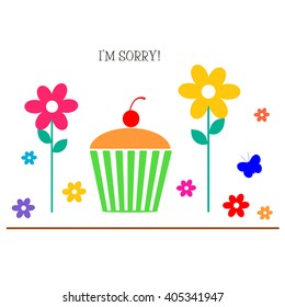  Cupcake And Flowers - I'm Sorry!