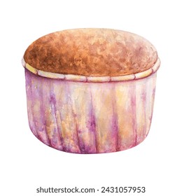 Cupcake muffin watercolor drawing. Cake bakery dessert illustration. Birthday celebration pastry aquarelle picture isolated on white background. Delicious yummy party cafe food. Tasty sweetest day - Powered by Shutterstock