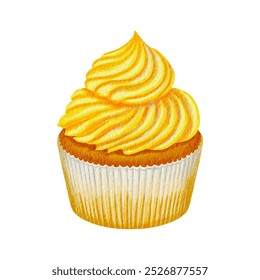 Cupcake con ilustración acuarela