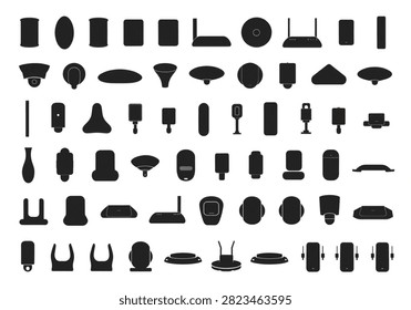A curated assemblage of abstract device outlines for digital integration and product concept visualization. Ideal for website design or app development.