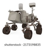 Curiosity Rover Isolated. 3D rendering