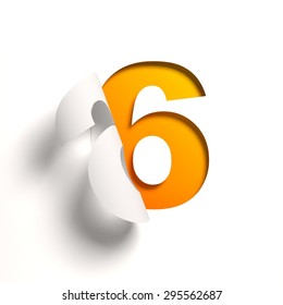 Curl Paper Font Number 6