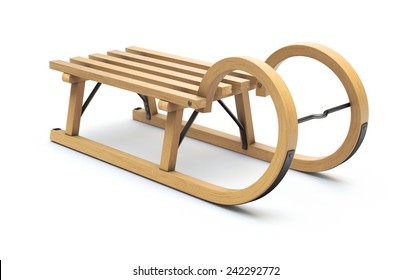 Curly Wooden Sled