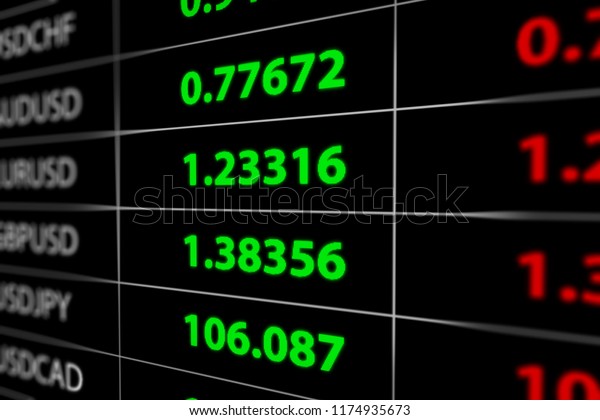 Currency Exchange Forex Rate Board Usd Stock Illustration 1174935673 - 