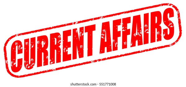 Current Affairs Red Stamp On White Background.