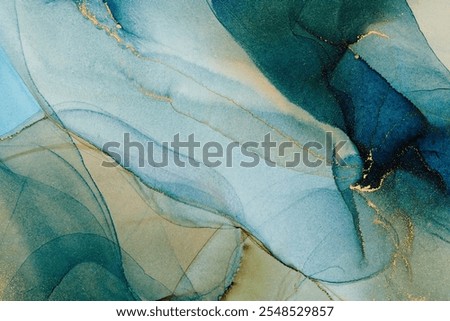 Currents of translucent hues, snaking metallic swirls, and foamy sprays of color shape the landscape of these free-flowing textures. Natural luxury abstract fluid art painting in liquid ink technique