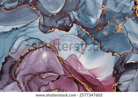 Currents of translucent hues, snaking metallic swirls, and foamy sprays of color shape the landscape of these free-flowing textures. Natural luxury abstract fluid art painting in liquid ink technique