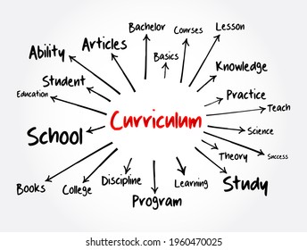 Curriculum Mind Map, Education Concept For Presentations And Reports