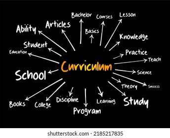 Curriculum Mind Map Flowchart, Education Concept For Presentations And Reports