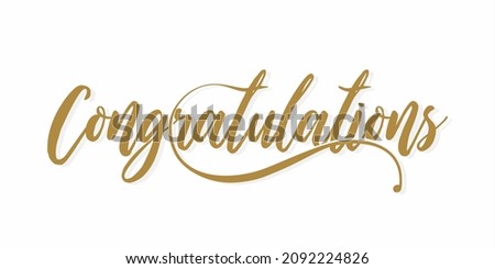 Cursive Typographic Template of Congratulations. Beautiful Calligraphy of Congratulations. Editable Illustration.