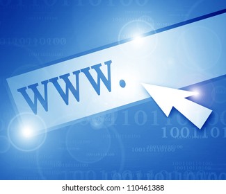 Cursor Arrow Pointed At World Wide Web Button