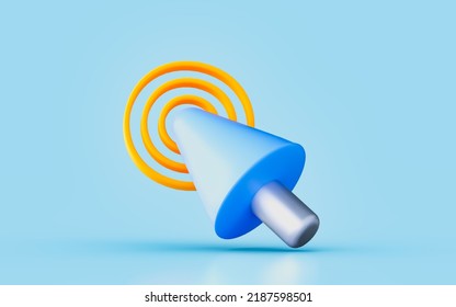 cursor click sign 3d render concept for select file document open application mouse pointer