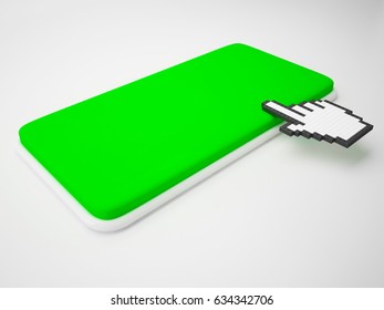 Cursor Hand Key Button Shows Blank Copyspace 3d Rendering