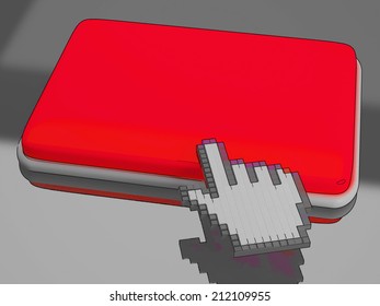 Cursor Hand On Button Background Showing Blank Copyspace Click Here