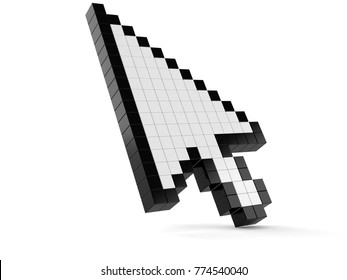 Cursor Icon Isolated On White Background. 3d Illustration