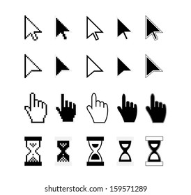 Pointer Cursor Icons Computer Web Arrows Stock Illustration 1675360012 ...