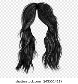 curtain bangs haircut png free hand painted illustration - Powered by Shutterstock