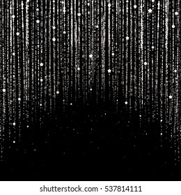 Curtain Of Silver Particles On A Black Background