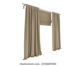 Curtains isolated on background. 3d rendering - illustration