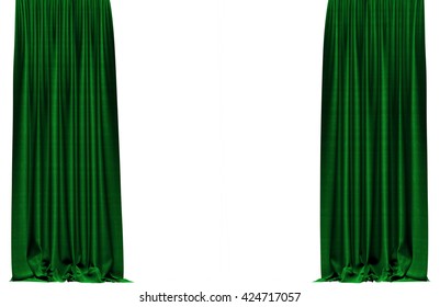 Curtains Isolated On White Background Include Stock Illustration ...
