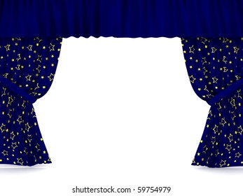 curtains over white. 3d rendered image