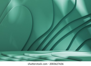 Curve step base on curve stacked free form panel background, abstract background for presentation or branding. 3d rendering